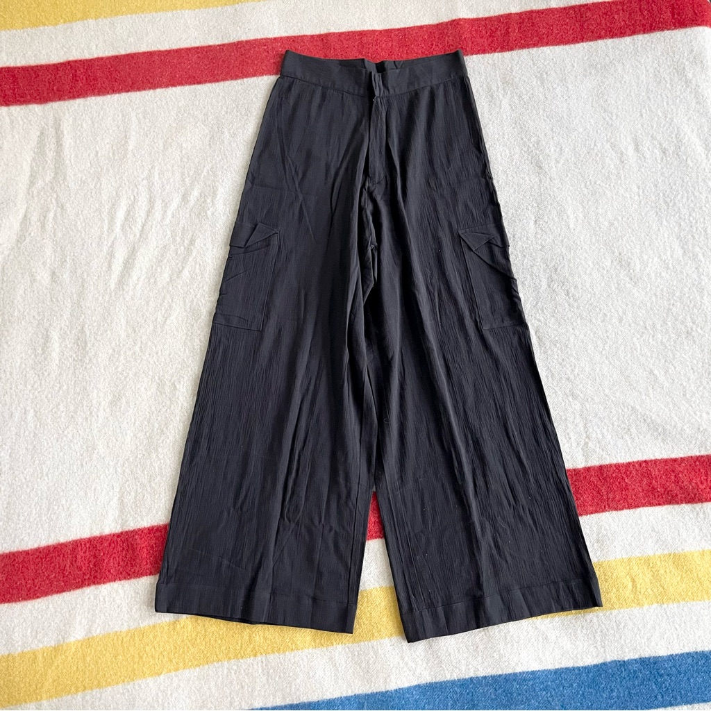 Bahhgoose Black Cotton Gauze Cargo Pants — image 4 of 8